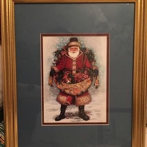 Santa matted/framed picture